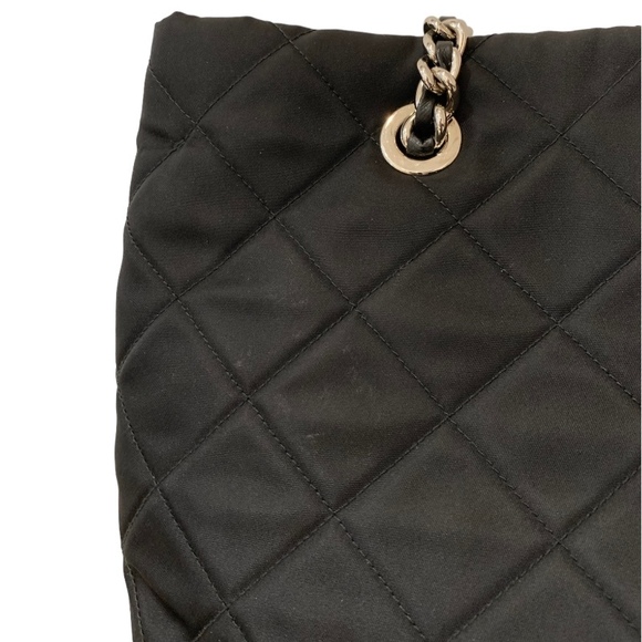 Prada Quilted Chain Tote Bag 2way Shoulder Bag Black - Picture 9 of 10